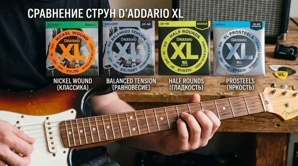 Сравнительная таблица струн D'Addario серии EXL