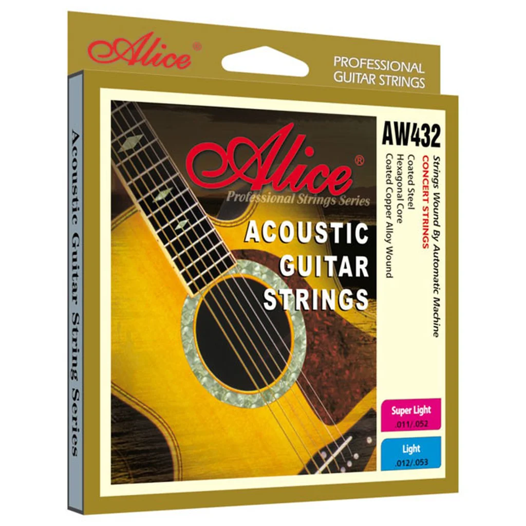 Alice AW432P-SL Комплект струн для акустической гитары, медь, цветные наконечники, 11-52 /лютнер/3