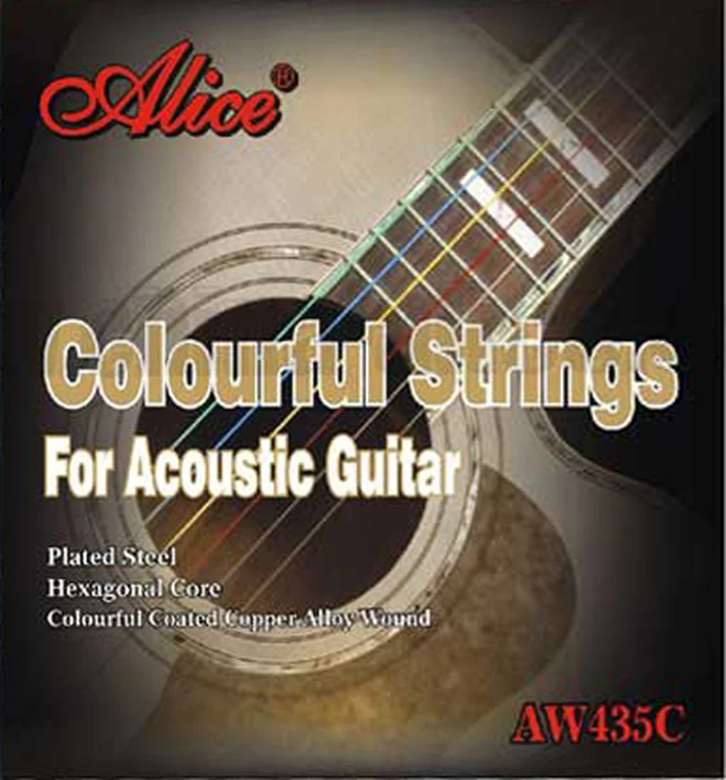 Alice AW435C-SL Комплект струн для акустической гитары, цветные, медь, 11-52 /лютнер/3/