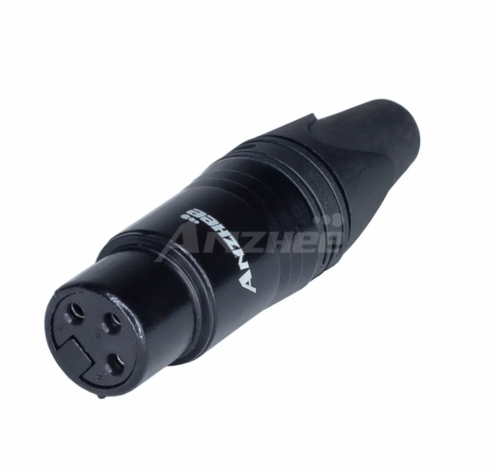 Anzhee XLR-F Black. 3 – х контактный кабельный разъем типа XLR "мама"