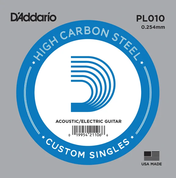 D'ADARIO PL010 PLAIN STEEL Отдельная струна, диаметр 0,010
