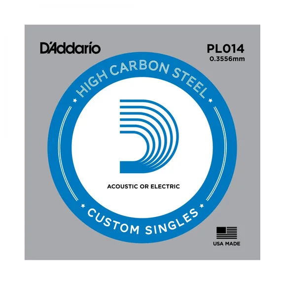D'ADARIO PL014 Plain Steel Отдельная струна без обмотки, сталь, .014