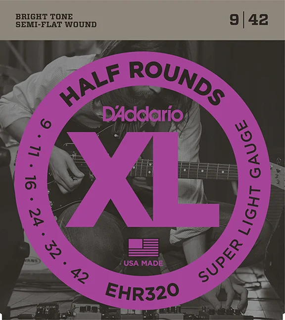 D'Addario EHR320 Half Round Комплект струн для электрогитары, Super Light, 9-42