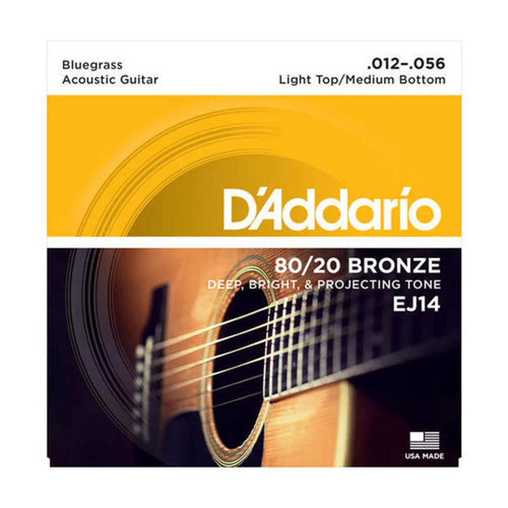 D'ADDARIO EJ14 струны для акустической гитары, латунь "блюграсс", 12-56