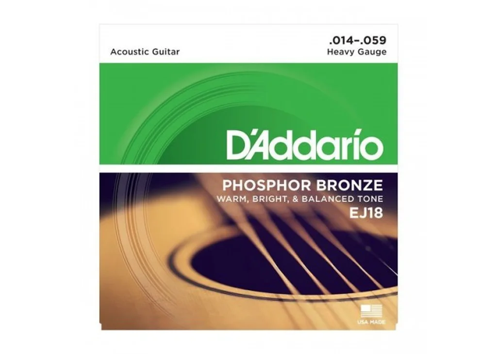 D`Addario EJ18 Phosphor Bronze Комплект струн для акустической гитары, фосфорная бронза, 14-59