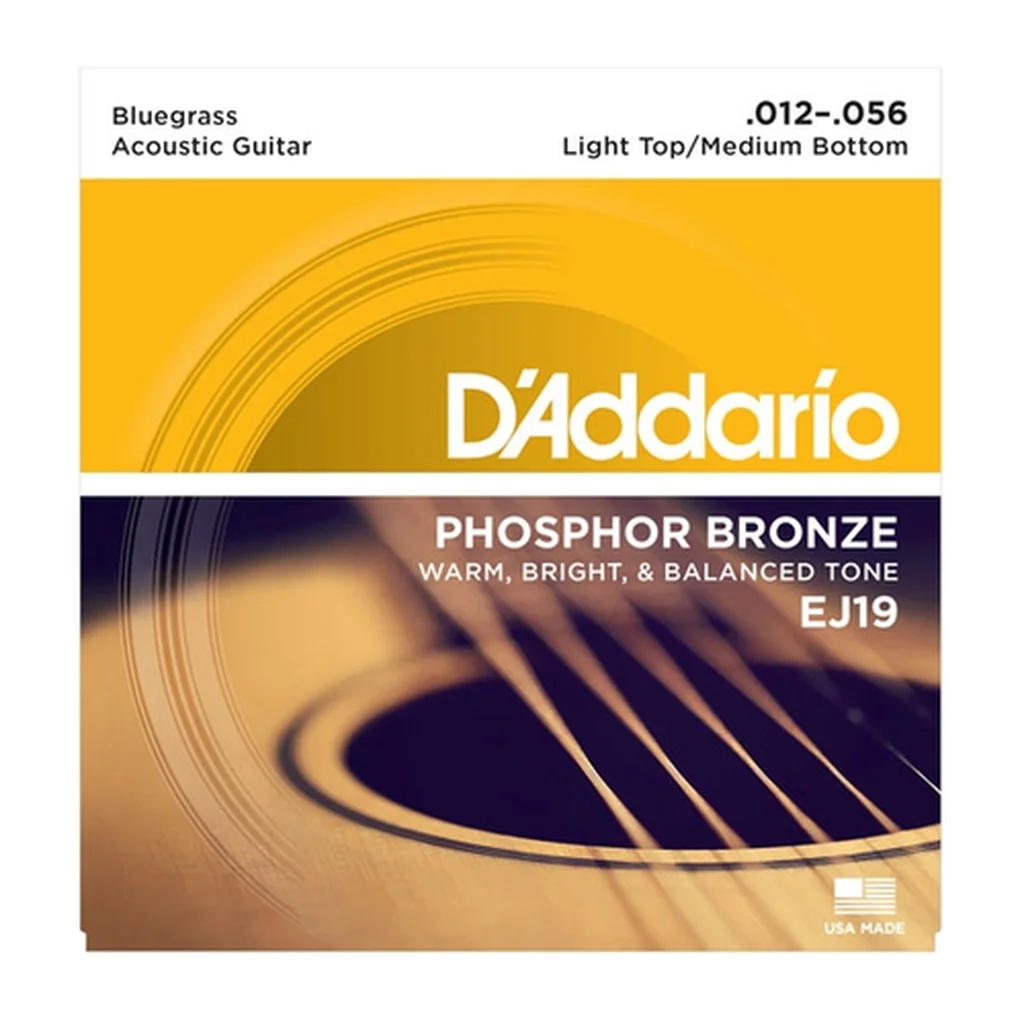 D'Addario EJ19 Phosphor Bronze Комплект струн для акустической гитары, ф/б, Bluegrass, 12-56