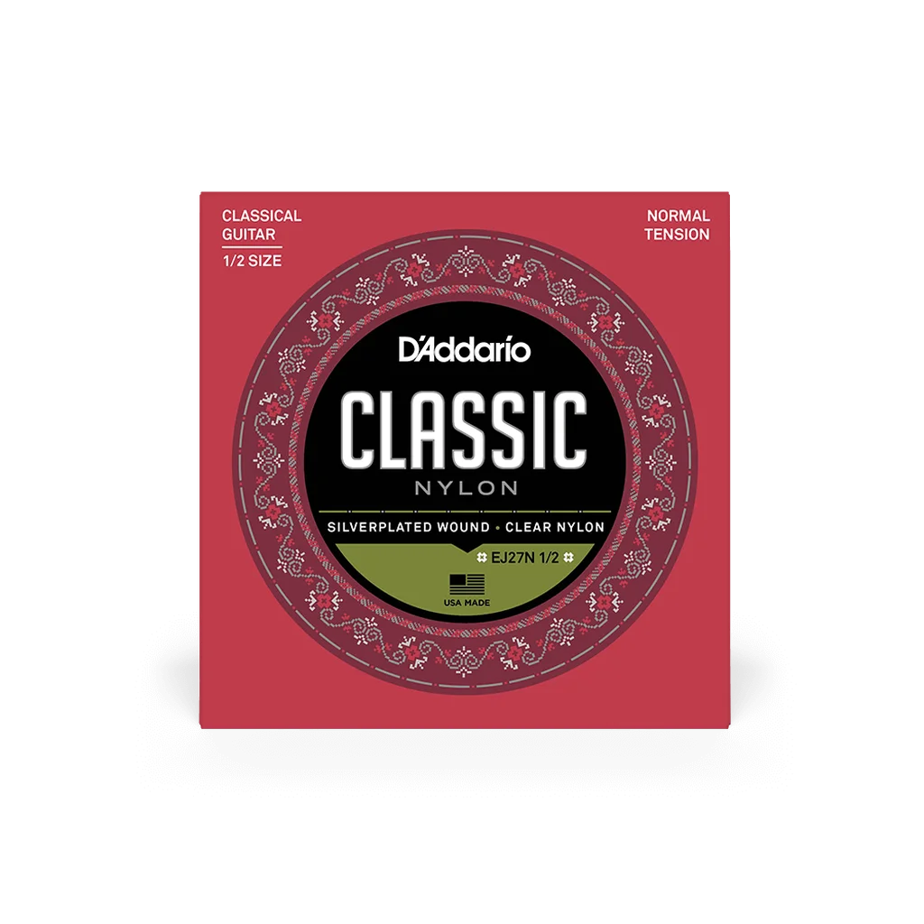 D'Addario EJ27N-1/2 Комплект струн для классической гитары размером 1/2, ученические, нейлон