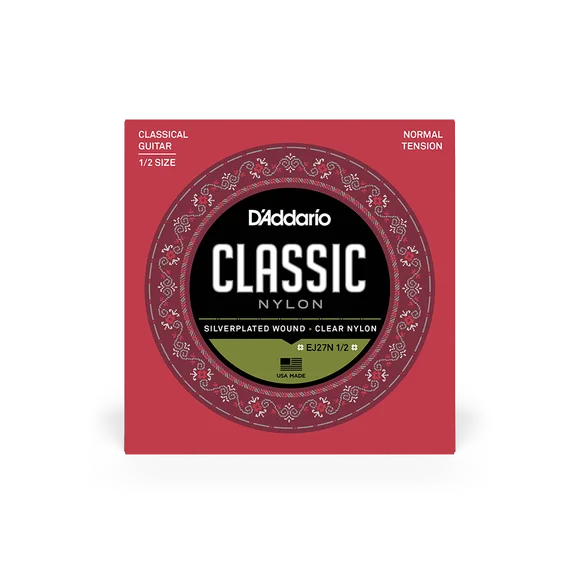 D'Addario EJ27N-1/2 Комплект струн для классической гитары размером 1/2, ученические, нейлон
