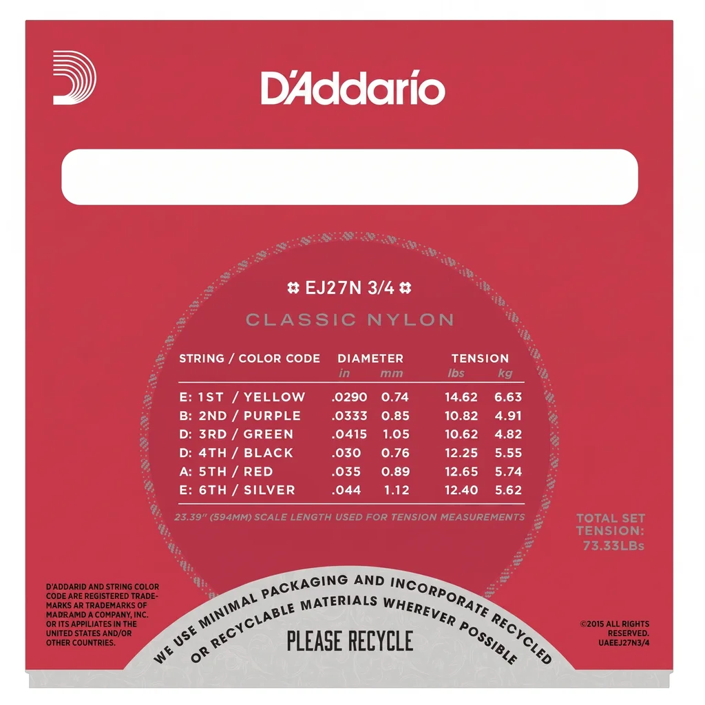 D'Addario EJ27N-3/4 Струны для классической гитары, фото №2
