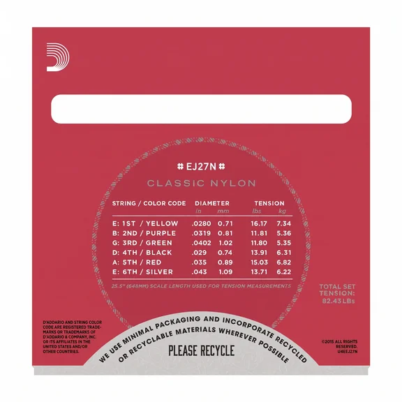 D'Addario EJ27N CLASSIC Струны для классической гитары - 1