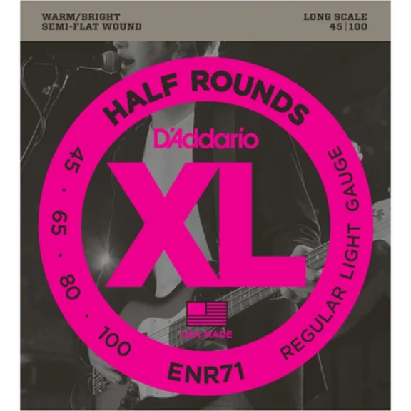 D'Addario ENR71 Half Rounds Комплект струн для бас-гитары, Regular Light, 45-100 - 0