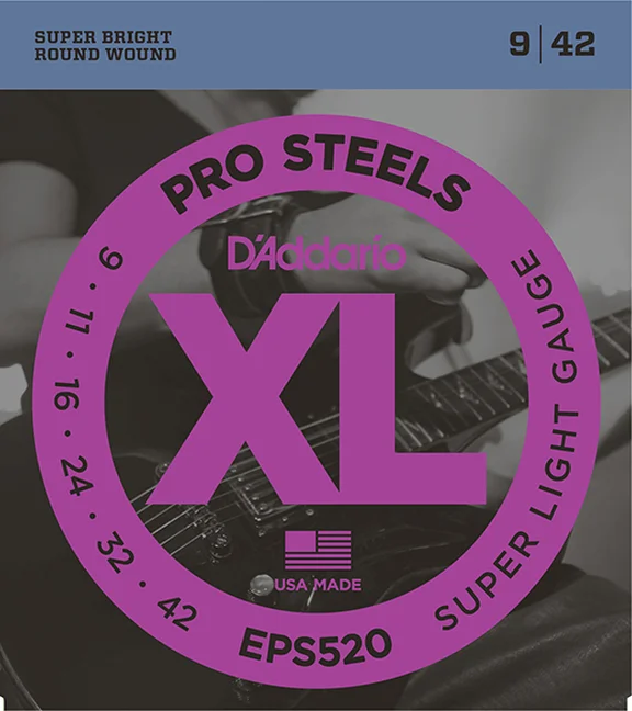 D'Addario EPS520 - струны для электрогитары, ProSteels,Super Light, 9-42
