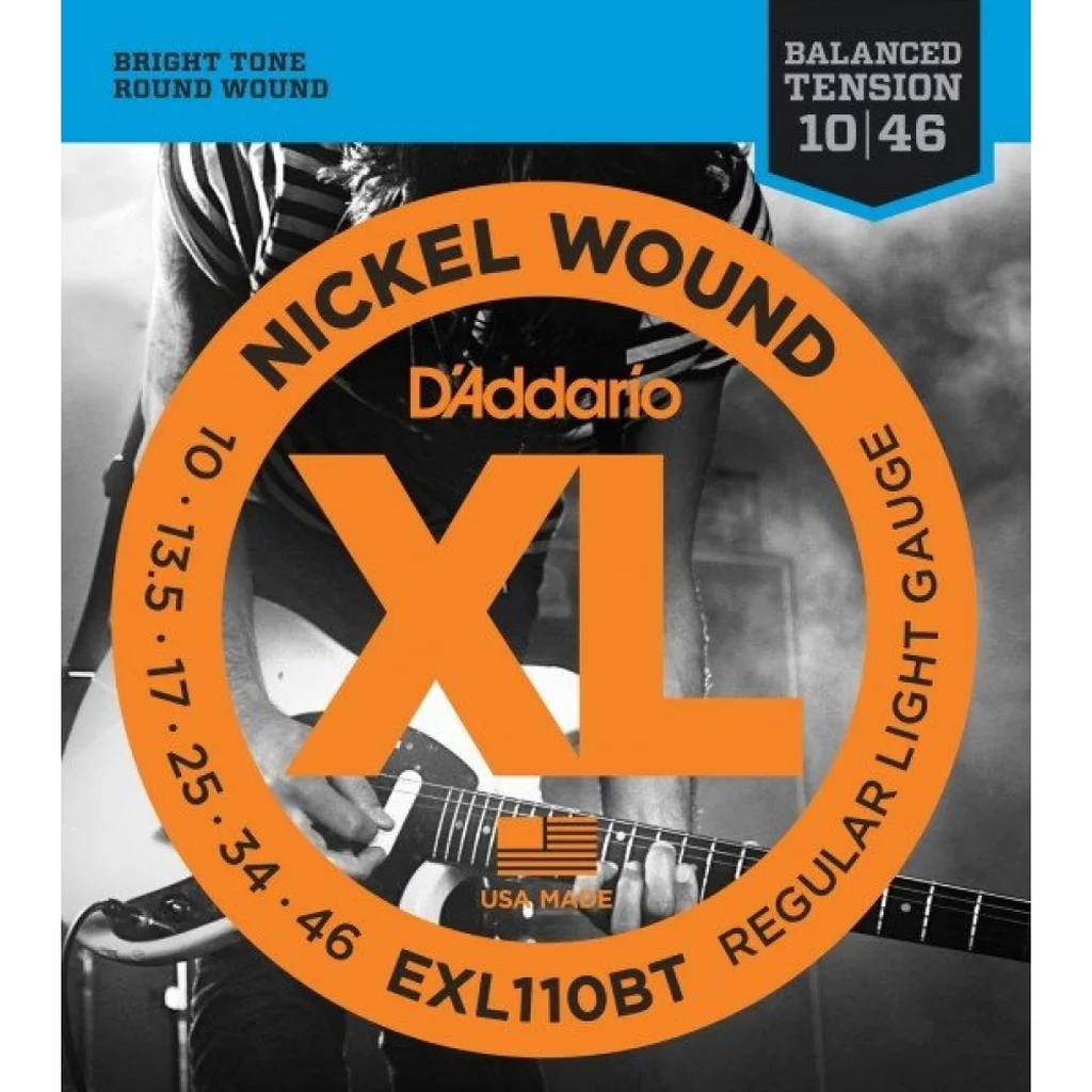 D'Addario EXL110BT - Струны для электрогитары, Regular Light, никель,10-46, Balanced Tension