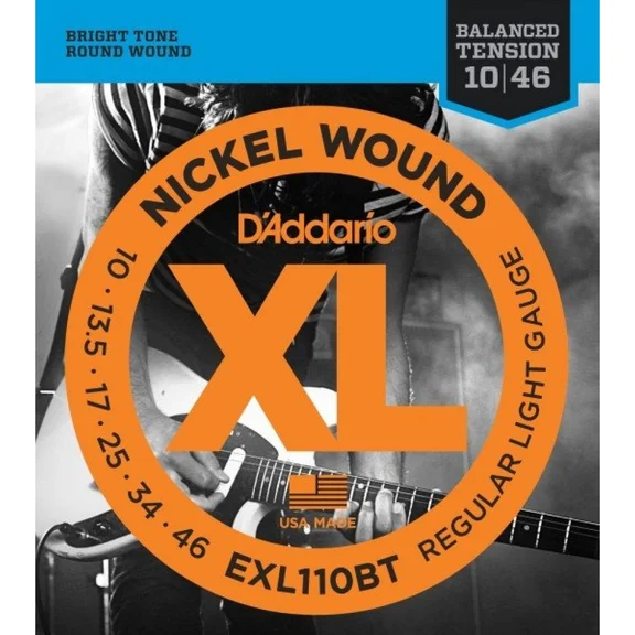D'Addario EXL110BT - Струны для электрогитары, Regular Light, никель,10-46, Balanced Tension