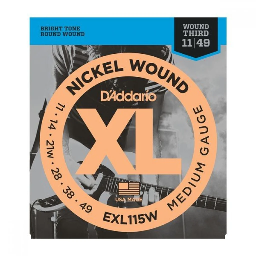 D'ADDARIO EXL115W XL NICKEL WOUND Струны для электрогитары Blues/Jazz Rock 3rd Wound 11-49