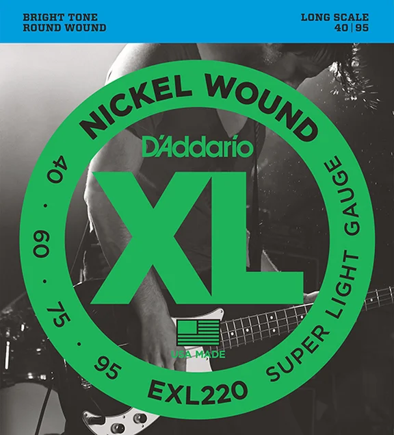 D'Addario EXL220 - Струны БАС-гитары, nickel,super soft , 40-95