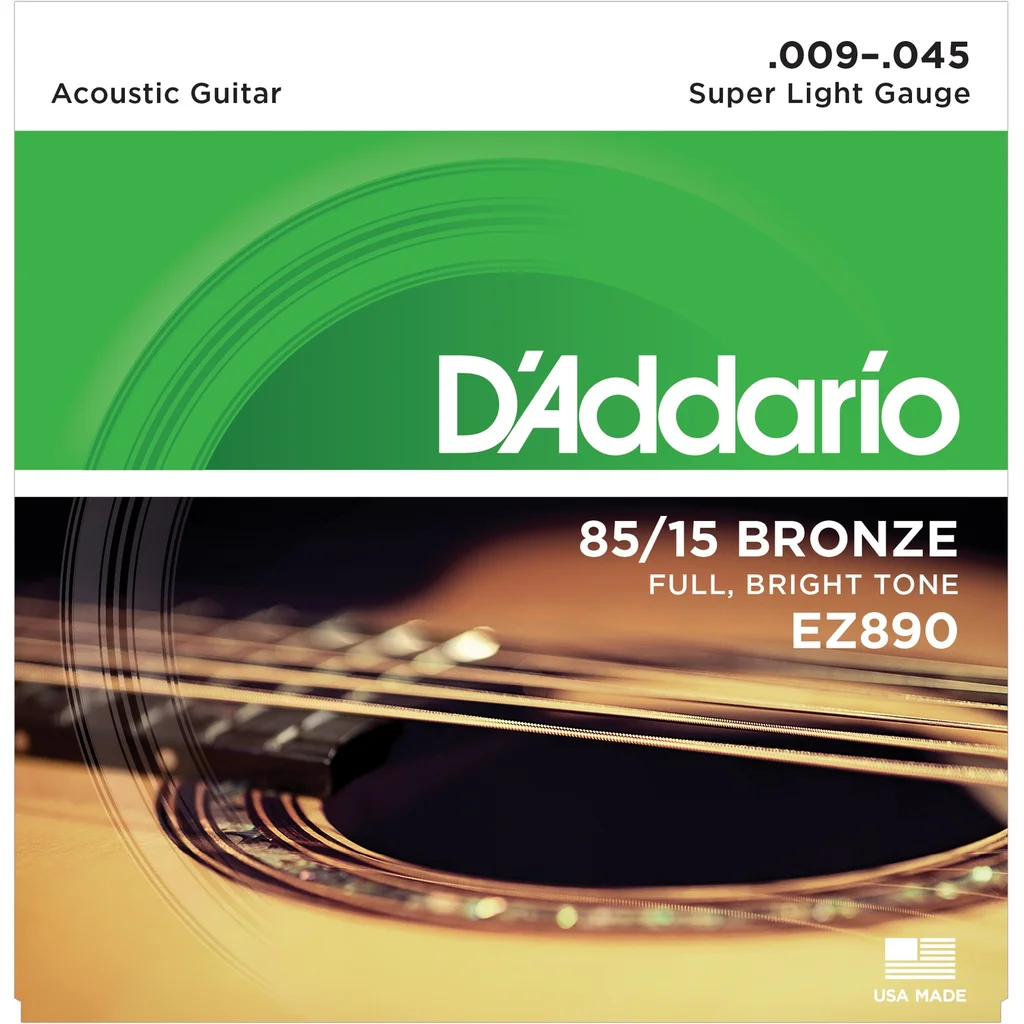 D'Addario EZ890 - струны для акустической гитары, бронза 85/15, Super Light 9-45, фото №1