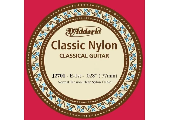 D'Addario J2701 Classical Отдельная 1-ая струна для классической гитары,нейлон, нормальное нат-е