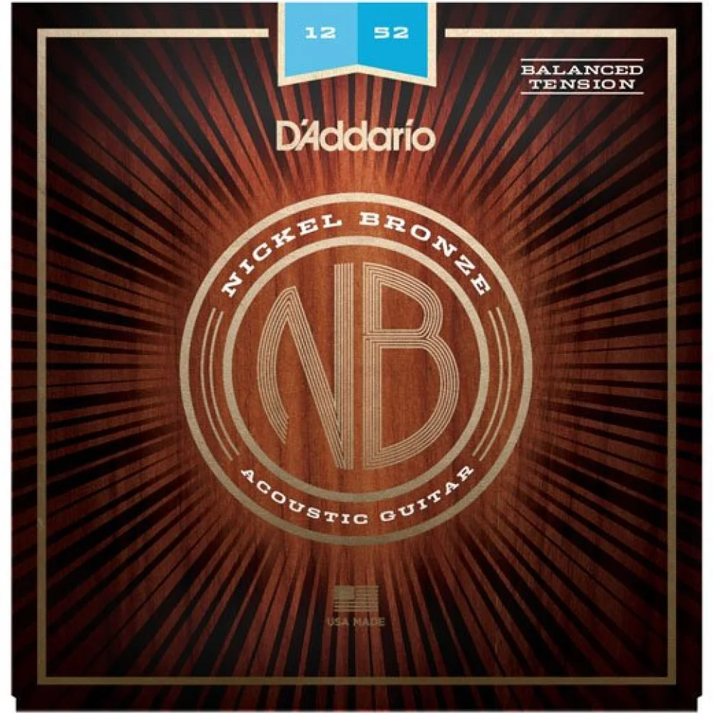 D'Addario NB1252BT Nickel Bronze Комплект струн для акустической гитары, Balanced Light, 12-52,