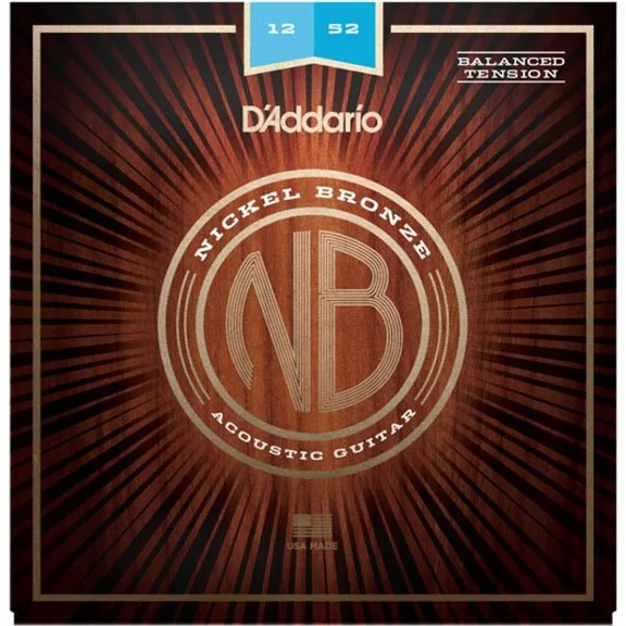 D'Addario NB1252BT Nickel Bronze Комплект струн для акустической гитары, Balanced Light, 12-52,