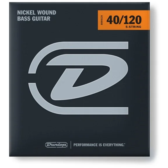 Dunlop DBN40120 Комплект струн для 5-струнной бас-гитары, никелированные, Light, 40-120