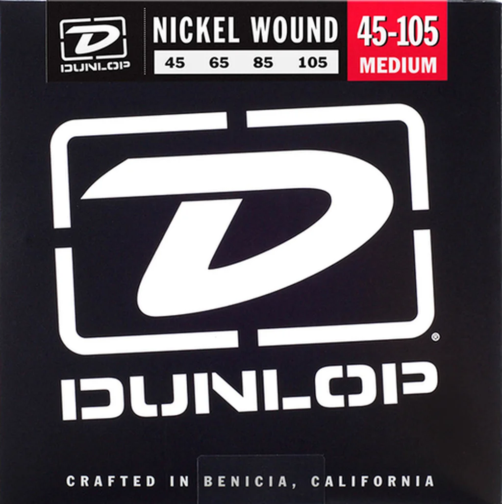 Dunlop DBN45105 Комплект струн для бас-гитары, никелированные, Medium Light, 45-105