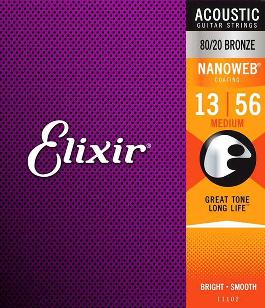 Elixir 11102 NANOWEB Комплект струн для акустической гитары