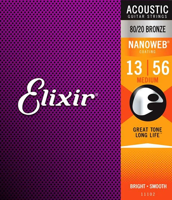 Elixir 11102 NANOWEB Комплект струн для акустической гитары