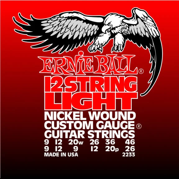 Ernie Ball 2233 струны для 12стр.эл.гитары Nickel Wound  (09-26)