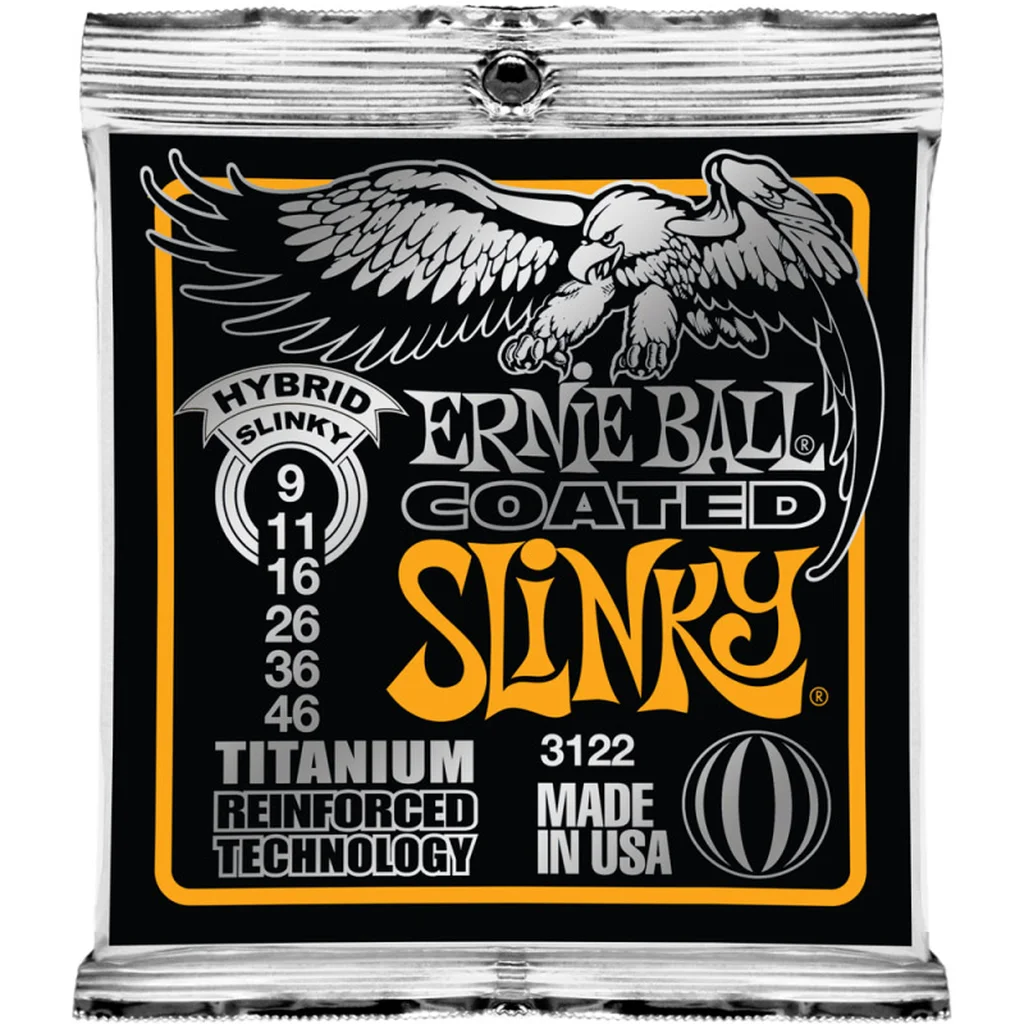 Ernie Ball 3122 струны для эл.гитары Coated Electric Titanium RPS Hybrid Slinky (9-11-16-26-36-46)