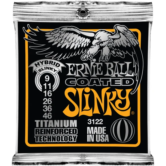 Ernie Ball 3122 струны для эл.гитары Coated Electric Titanium RPS Hybrid Slinky (9-11-16-26-36-46)