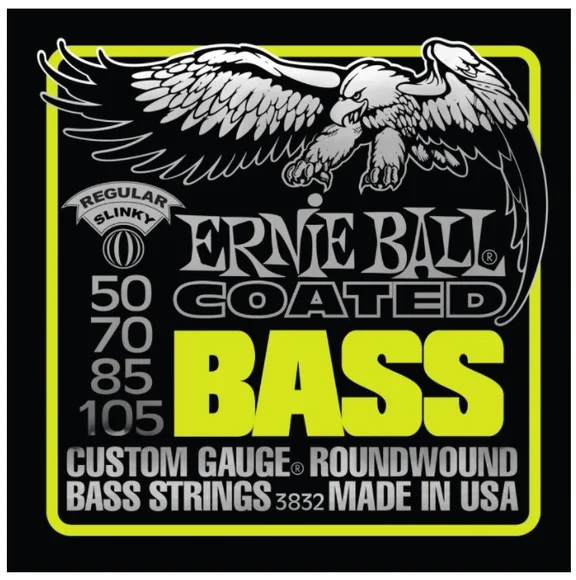 Ernie Ball 3832 струны для бас-гитары Coated Bass Regular Slinky (50-70-85-105) покрытые спец. спл