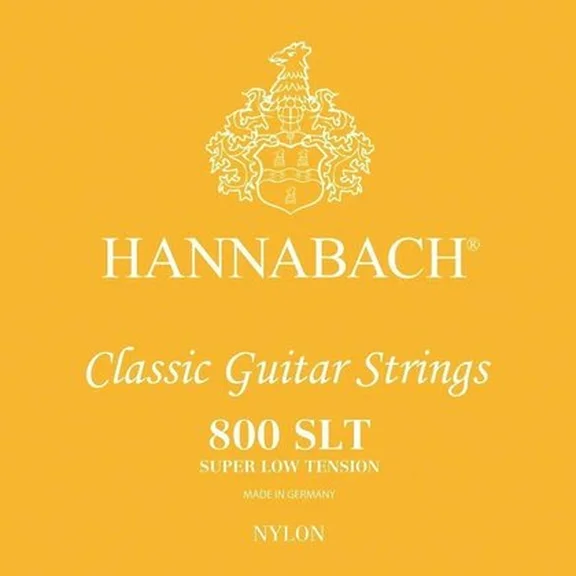 Hannabach 800SLT Yellow SILVER PLATED Струны для классической гитары супер слабого натяжения.