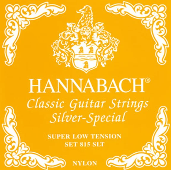 Hannabach 815SLT Yellow SILVER SPECIAL Струны для классической гитары супер слабого натяжения.