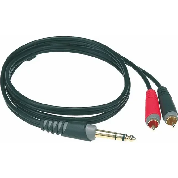 Klotz AY3-0200 Кабель коммутационный Jack 6,35мм 3p-2хRCA, 2 м