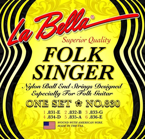La Bella 830 Folksinger Комплект струн для классической гитары с наконечником "шарик". - 2
