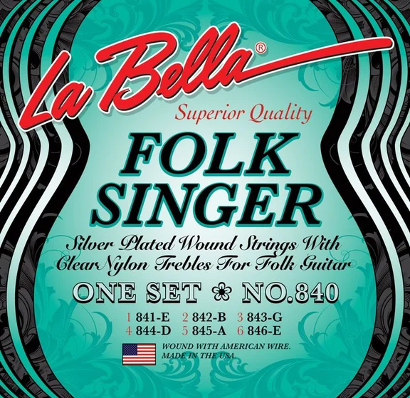 La Bella 840 Folksinger Комплект струн для классической гитары с наконечником "шарик". - 1