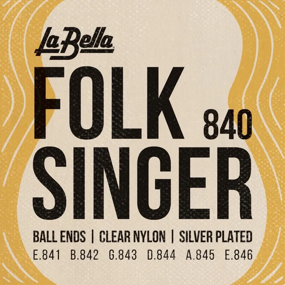 La Bella 840 Folksinger Комплект струн для классической гитары с наконечником "шарик". - 0