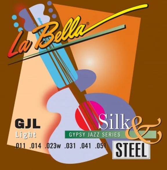 La Bella GJL-BE Gypsy Jazz Silk & Steel Комплект струн для акустической гитары, Light, 11-51, шари