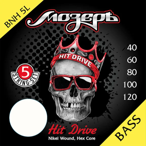 Мозеръ BNH-5L Hit Drive Комплект струн для 5-струнной бас-гитары, никелевый сплав, 40-120
