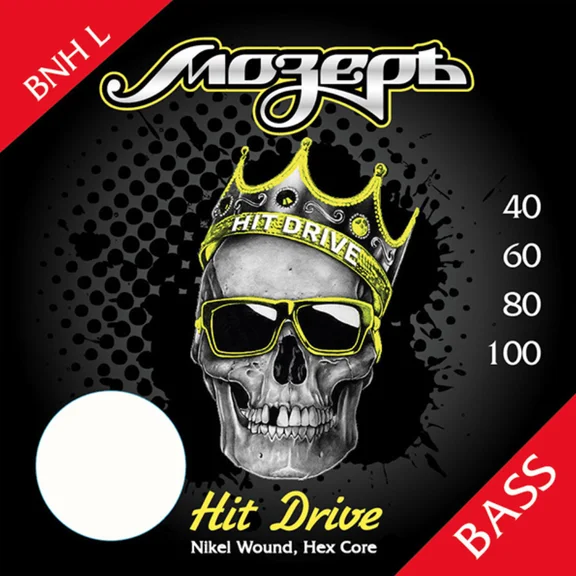 Мозеръ BNH-L Hit Drive Комплект струн для бас-гитары, никелевый сплав, 40-100