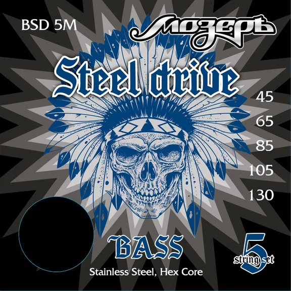 Мозеръ BSD-5M Steel Drive Комплект струн для 5-струнной бас-гитары, сталь