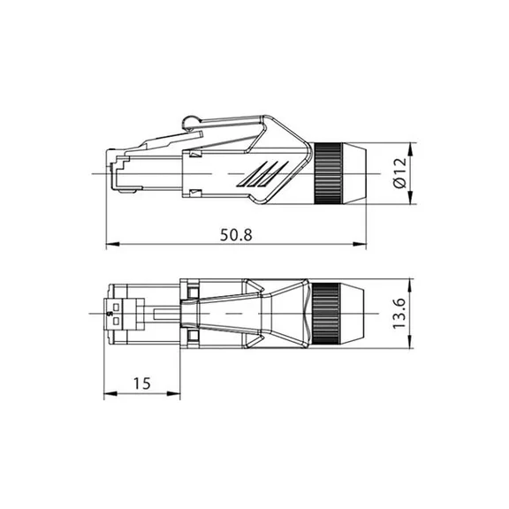 ROXTONE RJ45C5E-PH-WT Ethernet Разъем RJ45(часть A) CAT5e, Разъем RJ45(часть A) CAT5e - 3