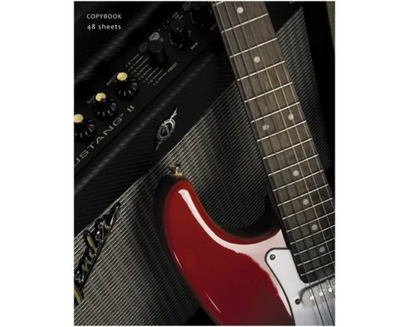 Тетрадь в клетку "Гитара Stratocaster с комбиком", 48 листов